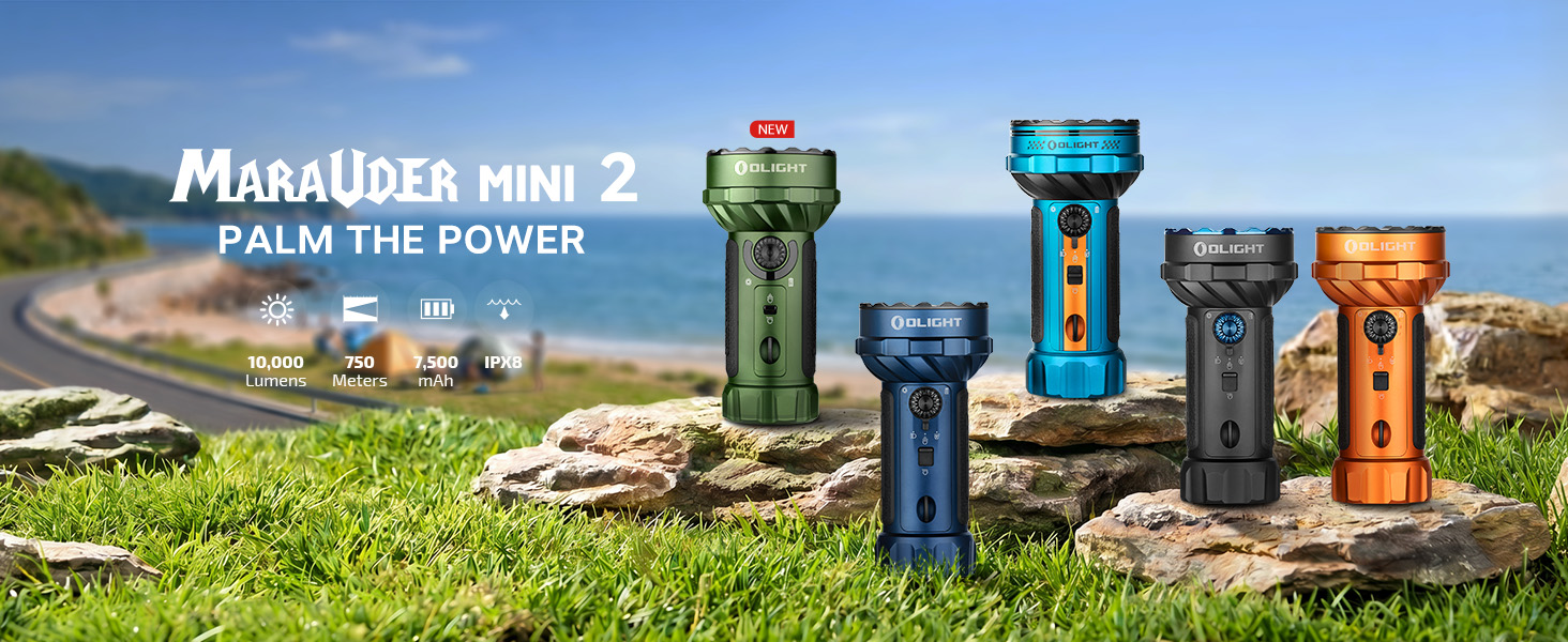 OLIGHT Marauder Mini 2 Rechargeable High Lumens Flashlight, 10000
